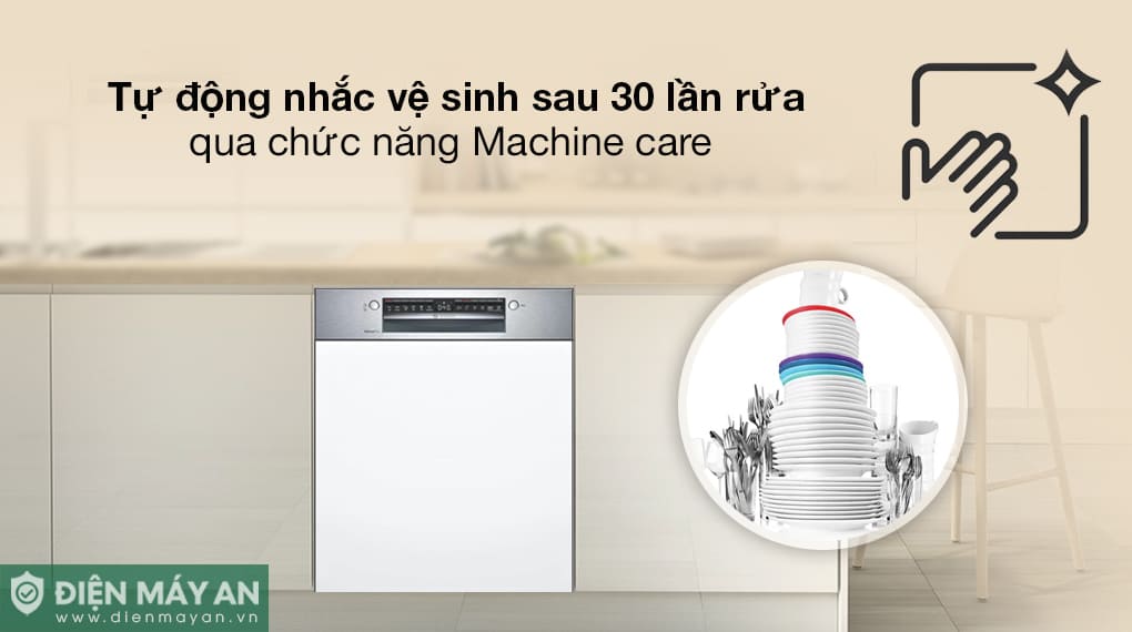 Máy rửa bát bán âm Bosch Serie 4 SMI4HCS48E